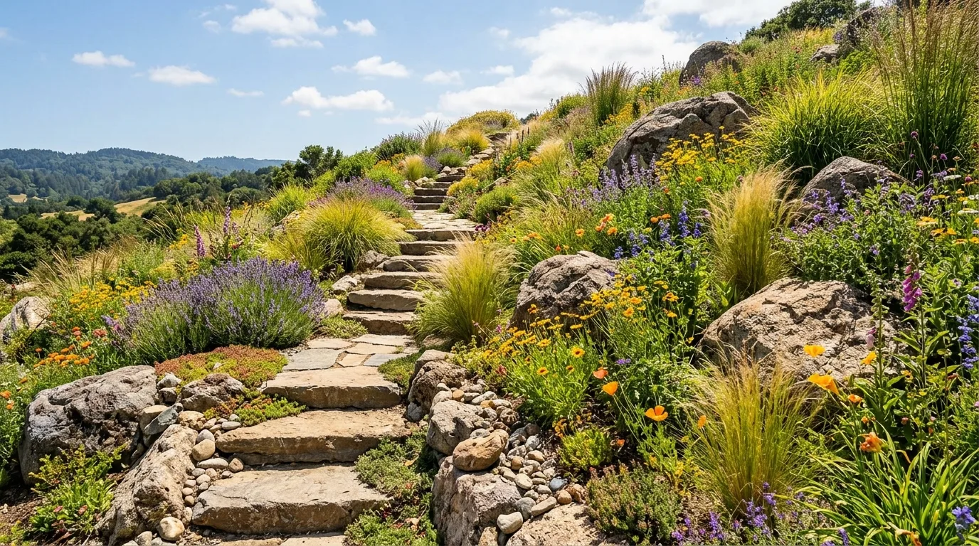 Mulch and Stone Mix for Texture